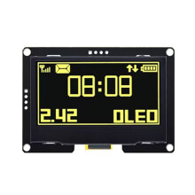 2.42 Inch OLED Display Module 128x64 LCD HD Screen Module SSD1309 4 Pin IIC Serial Interface for R3 Yellow