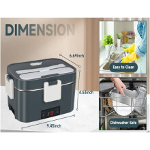 Electric Lunch Box: Portable Food Warmer with Fast Heating (1.8L), Ideal for Travel, Work, or the Car A EU Plug