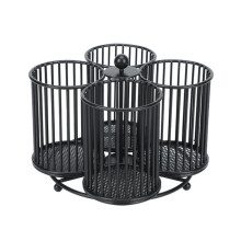 Zwarte Potloodhouder-Organizer, Metalen 360 Draaibare Potloodopslag voor Bureau, Kantoor, School, Make-, Cosmetische Organisator, Rond