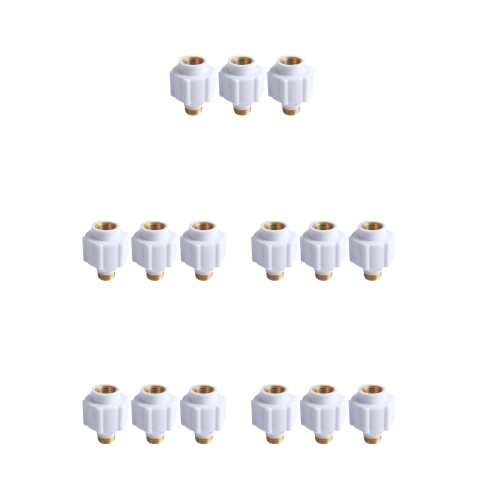15Pcs White Water Heater Partition Wall Adapter Copper Head 1