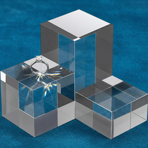3Pièces Cube Transparent Base Stable Pour Exposition Bijoux 2