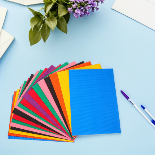 48Pcs Corrugated Colored Paper for Crafts Smooth Foldable Creative Use 2
