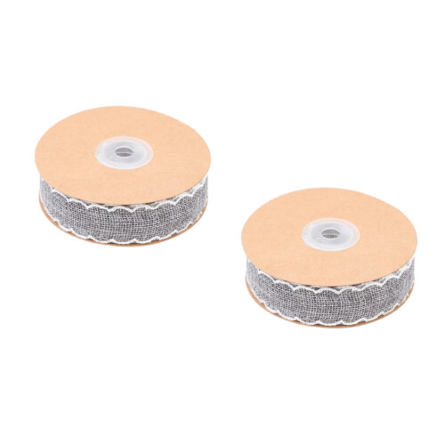 2Rolls Smooth Grey Ribbons for DIY Flower and Gift Wrapping 1