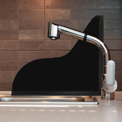 2Pièces Anti-Éclaboussures Noir Pour Bain Lavabo 2