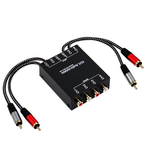 4CH Audio Isolator Professional RCA Audio Noise Filter 4 Channels RCA Ground Loop Isolator Accessories 2
