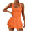 Women's Romper Sleeveless Running Athletic Padded-orangered M 1