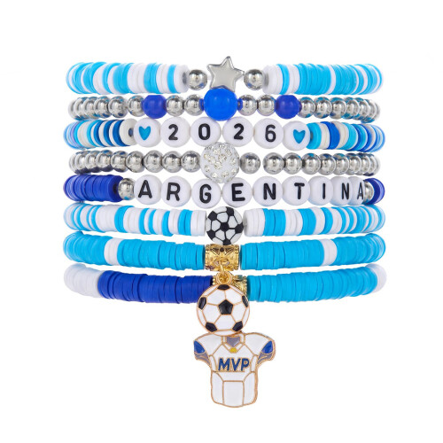 Adjustable Soccer Bracelets Featuring Team Pride Pendants-2