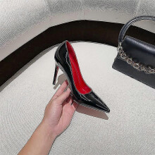 (36, black 6cm) Women Red Sole Pumps New Sexy Bottom Pointed Toe Black Thin High Heel Shoes 8cm 10cm 6cm Shallow Sexy Wedding Shoe