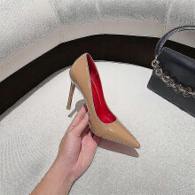 (40, nude 6cm) Women Red Sole Pumps New Sexy Bottom Pointed Toe Black Thin High Heel Shoes 8cm 10cm 6cm Shallow Sexy Wedding Shoe