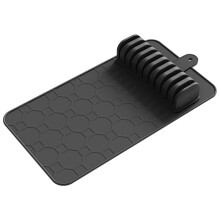 Drawer Organizer Knives Organizer Premium Compact Multifunctional Soft Knife Mat Silicone Knife Storage Tray Black