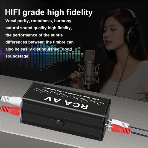 Audio Noise Filter Ground Loop Isolator for RCA Eliminate Hum Buzz Static Car Home Stereo System Car Audio Filter