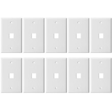 Single Gang RJ45 Network Wall Plate, Faceplate for RJ45 Jack and Modular Inserts, Ethernet Outlet Cover for Office 10PCS
