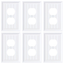 6-Pack Classic Beadboard Duplex Outlet Cover Plate, Decorative  Plates and Outlet Covers, for Electrical Outlets