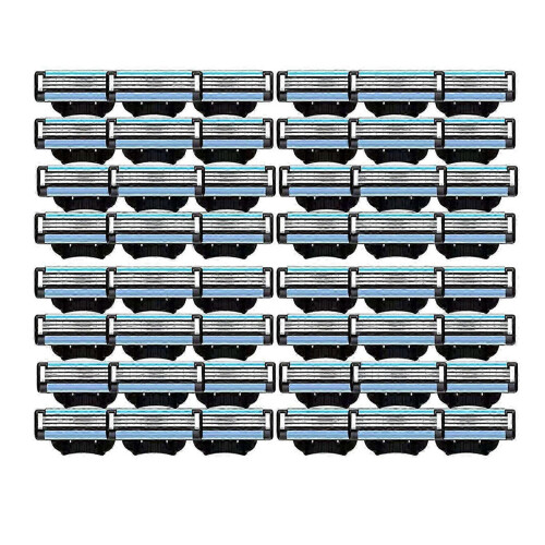 48-piece pack compatible with Mach 3 men's razor blade replacement, manual razor blade refill