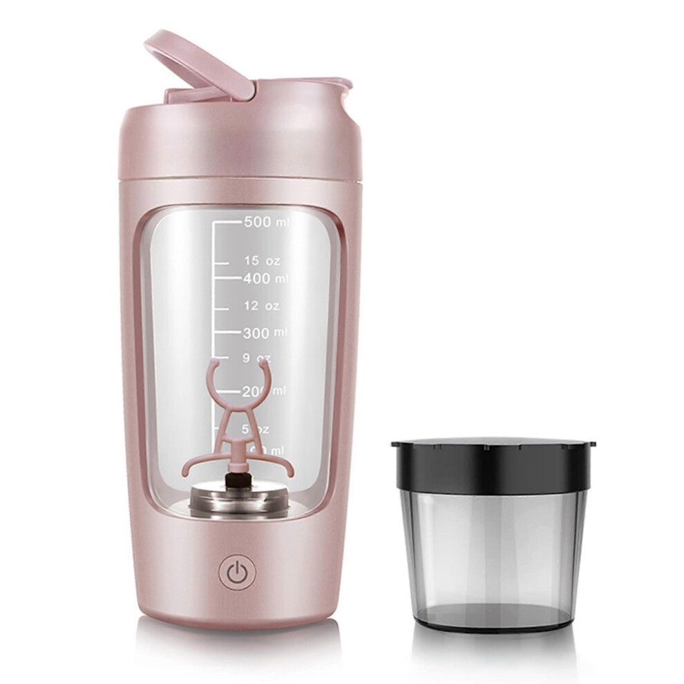 Pink Electric Protein Shaker Bottle 650Ml, Usbc Rechargeable 7000 Rpm Selfcleaning Mixer