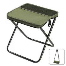 (L, Green) Foldable Backpack Stool Portable Lightweight Camping Chair for Hiking, Fishing & Picnics with Carry Bag - KM