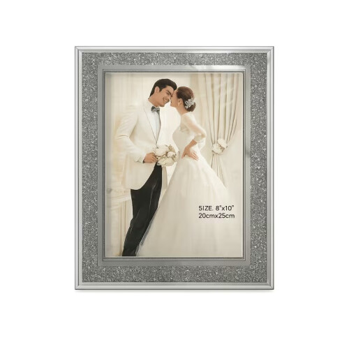 Silver Glitter Photo Frame 8x10 Crushed Diamond