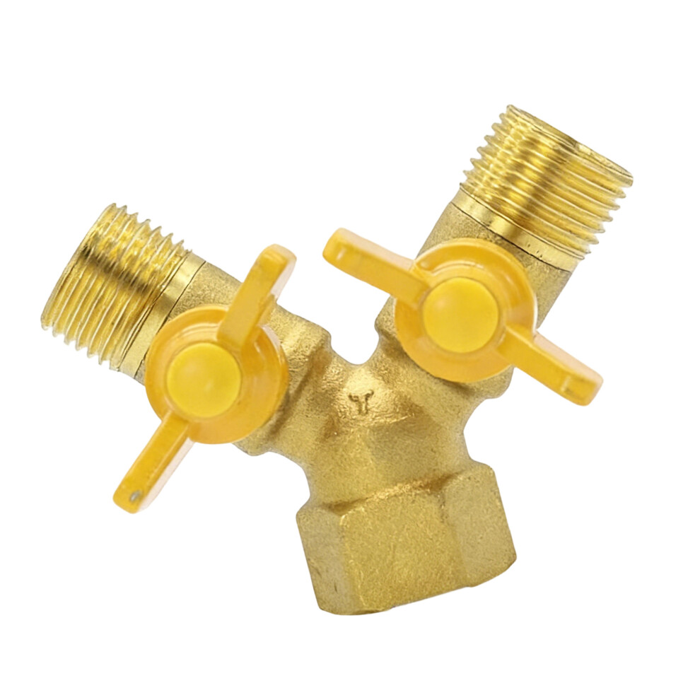 Brass 2 Way Hose Splitter Connector Adapter-Double Outer Wire 7696001987377