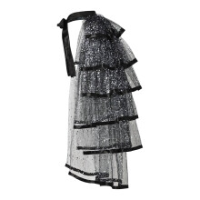Tie on Bustle Skirt Belt Tulle Underskirt Skirt-Black L
