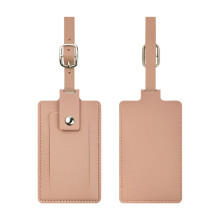 Practical PU Leather Luggage Labels With Firm Closure For-Pink