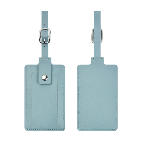 Marqueur de valise à fermeture polyvalente en cuir PU-Bleu clair