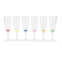 6 Pcs Led Wine Champagne Flute Glasses Water Liquid Activated Flashing Light-up Cups_M