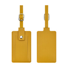 Superior PU Leather Bag Marker Containing Hide Data Slot-Yellow