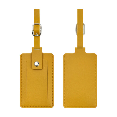 Superior PU Leather Bag Marker Containing Hide Data Slot-Yellow
