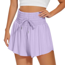 Flowy Athletic Shorts for Women 2 in 1-lavenderpurple XL