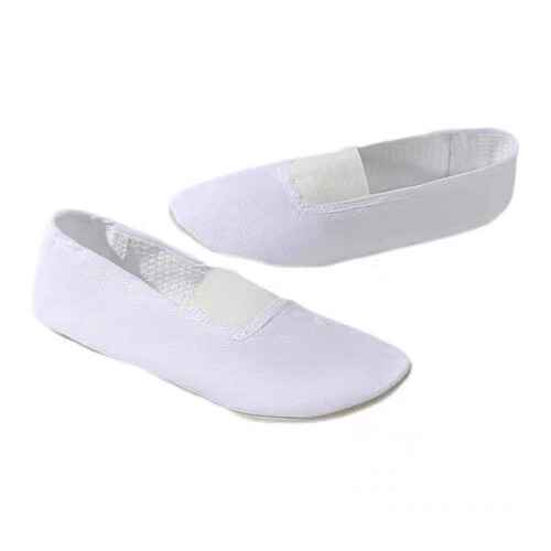 Comfortable White Canvas Dance Shoes With Nonslip-White 34