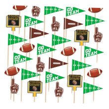 Lot de 96 cure-dents colorés en forme de drapeau de football,