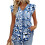 Women's  Blouses, with Ruffle Sleeves, Spring Elegant-Blue L 1