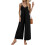 Women Jumpsuits Casual Sleeveless Spaghetti Strap Boho-Black S 1