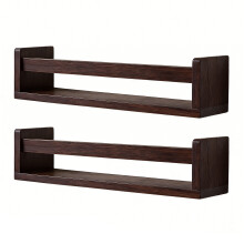 Étagère murale en bois pour le stockage et-Couleur brûlée