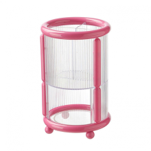 Make-upborstelhouder voor op het bureau, organizer voor lippenstift en wenkbrauwpotlood, 2-laags houder voor cosmetische borstels voor