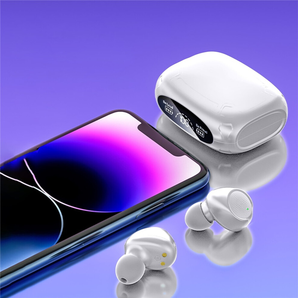(White) Wireless Earbuds Bluetooth 5.3 Noise Cancelling Headphones With Mic Stereo Bass Sports Earphones Waterproof White 6281968678294