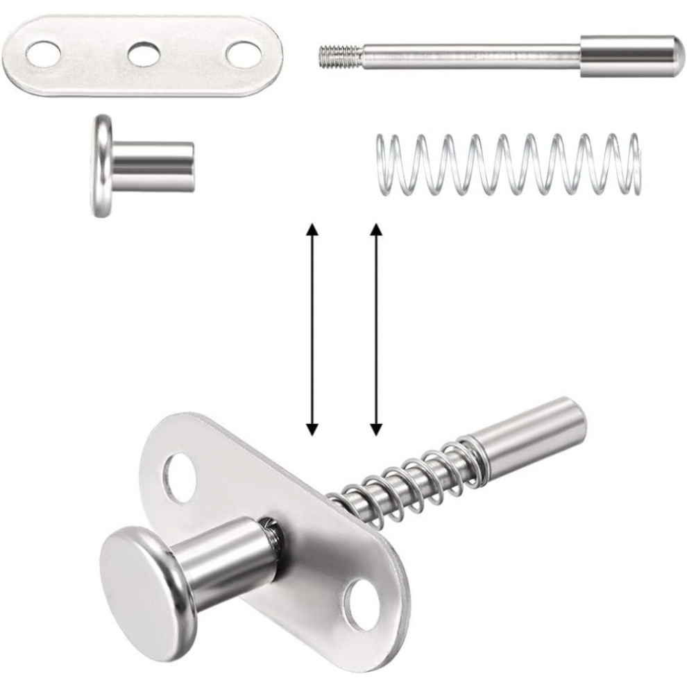 (6Mm Head Dia 60Mm Length)Plunger Latches Spring-Loaded Stainless Steel Spring 60Mm-70Mm Total Length 6485316856864