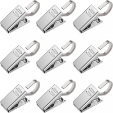 Paquete de 60 clips de acero inoxidable, ganchos, anillos para barra de cortina, clips para cortina