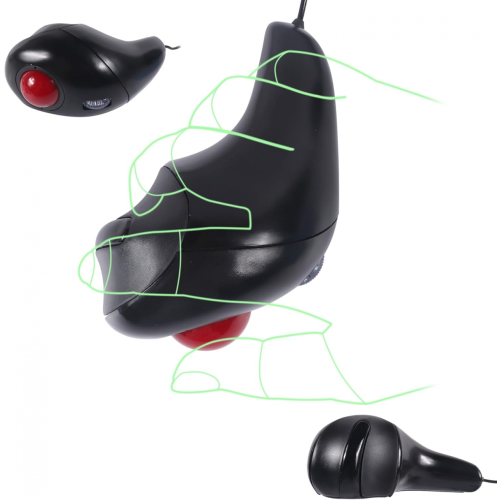 Thumb-Controlled Handheld Wired Trackball Mice Mouse