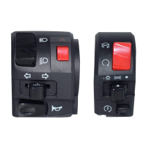 par de interruptores de manillar para motocicleta, interruptor de control de bocina, botón de arranque y señal de giro para motociclet