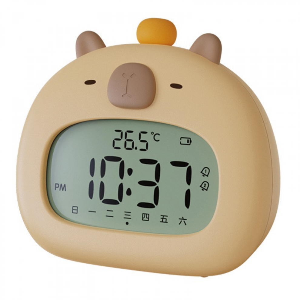 1Pcs Capybara Alarm Clock For Kids, Ready To Rise Children's Sleep Trainer,Cute Capybara Clock Dimm Light