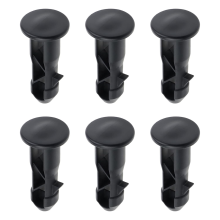 3 pares de pernos y pasadores de bisagra para tapas de cubos de basura de exterior de 60 l, 65 mm x 18 mm, plástico negro.