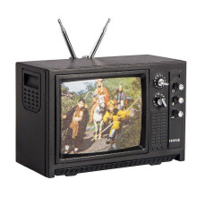 (Black) Miniature 1/12 Vintage Tv Mini Television Set Dollhouse Furniture