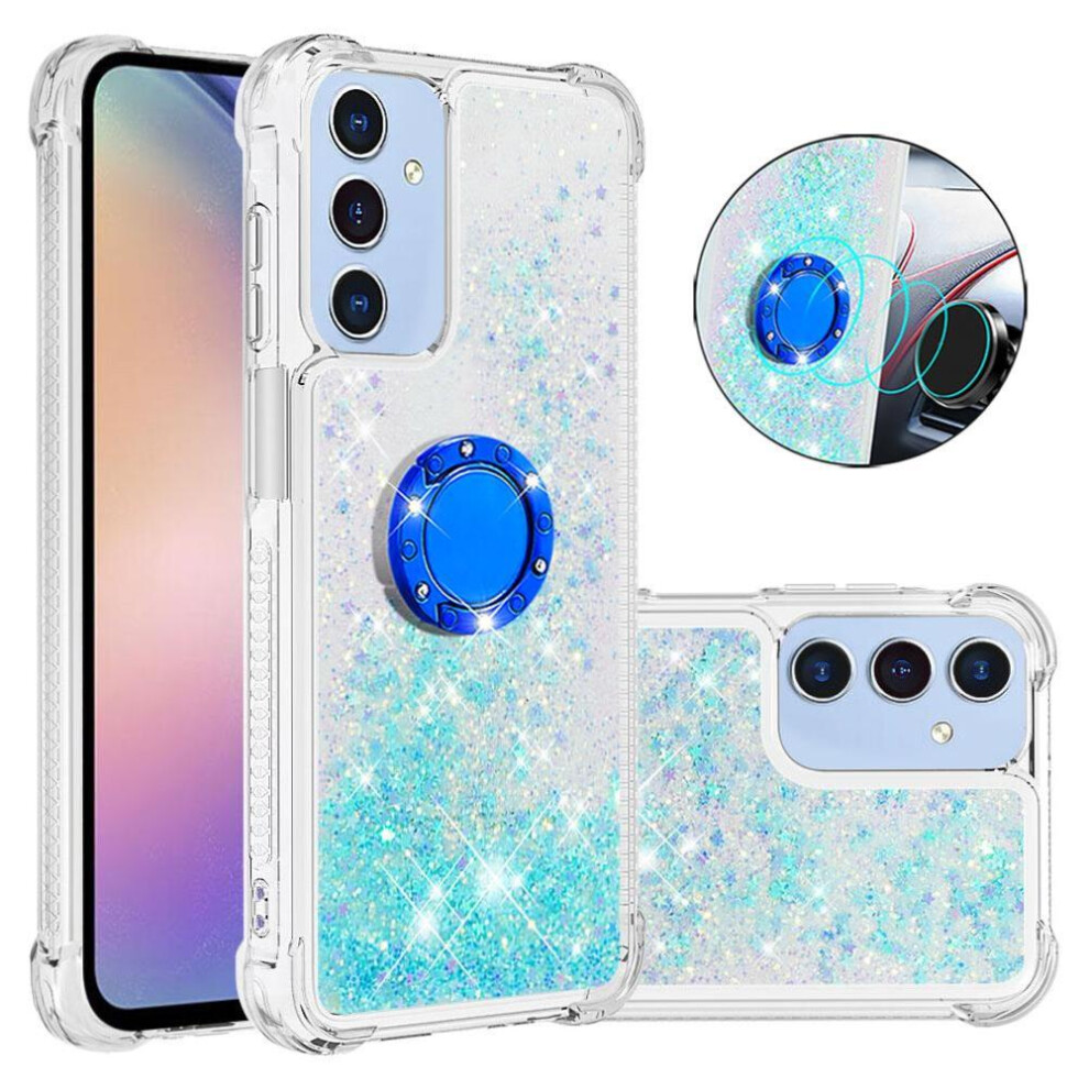 Photos - Case Phone For Samsung Galaxy A17 4G/5G With Ring Kickstand Shockproof Protection Sparkling Sand Flow Ring Kickstand