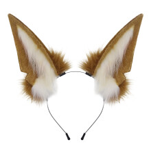 Elastic Animal Ears Headwear Ear Hair Band for-brown white