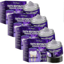 (4) Hydroxyapatite Teeth Whitening Powder Remove Stain Calculus Bad Breath Repair Enamel Sensitive Tooth Mint Gum Care Purple Powder