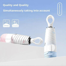 (Coffee) Sleek 6 Classic Umbrellas Bones Protection Capsule Exceptional Gradient Sun Mini Compact User-friendly Umbrella