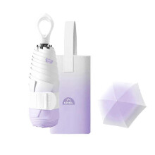 (Purple) Sleek 6 Classic Umbrellas Bones Protection Capsule Exceptional Gradient Sun Mini Compact User-friendly Umbrella