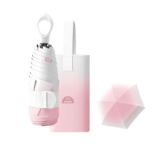 (Pink) Sleek 6 Classic Umbrellas Bones Protection Capsule Exceptional Gradient Sun Mini Compact User-friendly Umbrella