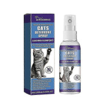 Cat Deterrent Spray, Stops Cats from Peeing & Scratching, Lemon & Coptis, Safe for Furniture 100ml